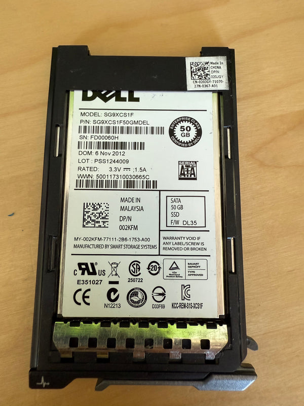 Dell SG9XCS1F 50GB 1.6" SSD in Server Tray