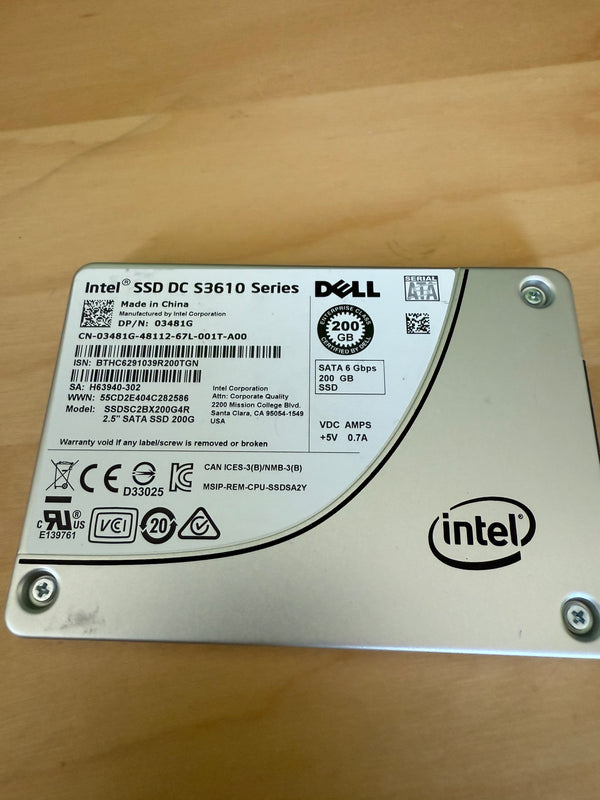 Intel SSD DC S3610 200GB Dell Server