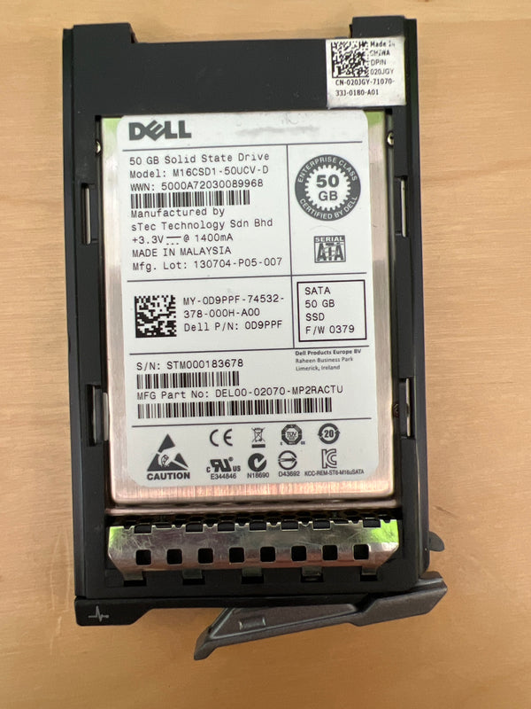 Dell 0D9PPF 50GB 1.6" SSD in Server Tray sTec