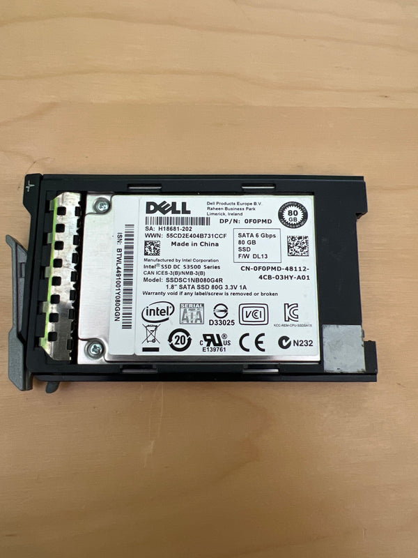 Dell 0F0PMD 80GB 1.6" SSD in Server Tray Intel S3500