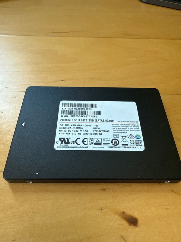 Samsung PM863A 3.84TB SATA III (6G)  Internal SSD (MZ7LM3T8HMLP-00005)