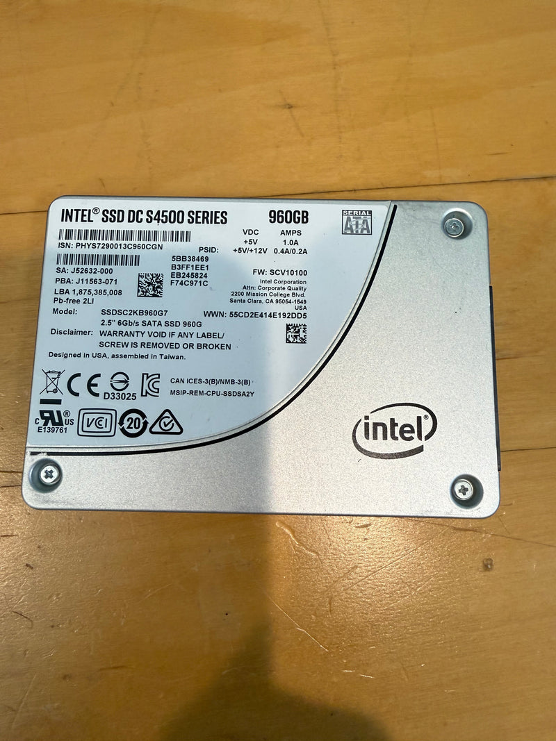 Intel SSD DC S4500 960GB 2.5 inch SATA III Enterprise Server SSD (SSDSC2KB960G7)