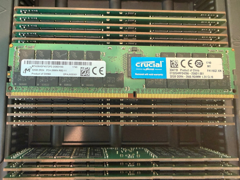 Micron 32GB 2Rx4 DDR4-2666 ECC RDIMM Server RAM (MTA36ASF4G72PZ-2G6D1)